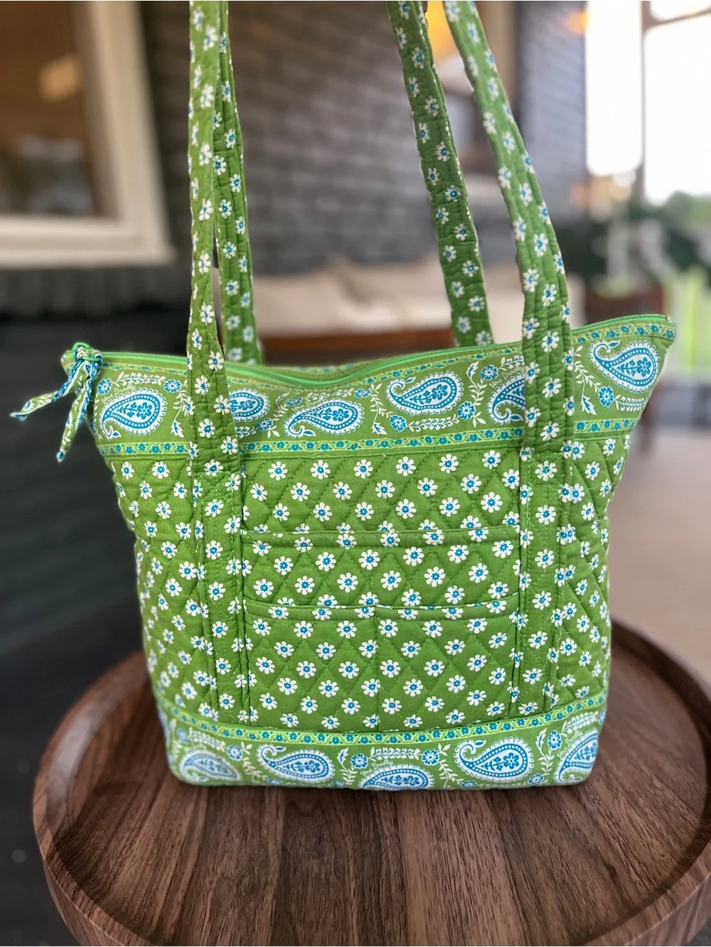 Vera Bradley Apple Green Villager Tote Bag